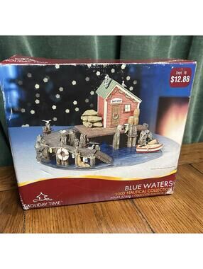 Holiday Time Blue Waters Nautical Collection Bait Shop Miniature Figurine